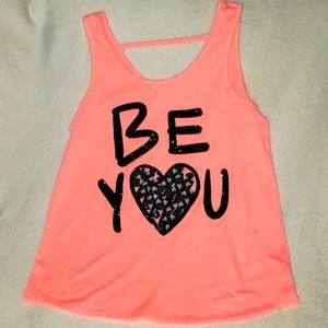 Justice sz 20 orange sleeveless